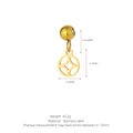 Golden stainless steel coin-style pendant with measurements 6.5mm height and 5mm width - Coin Ring Style (J19) / Gold