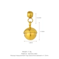 Golden stainless steel semi-circle charm pendant with measurements and dimensions - Half Sphere Style (J20) / Gold