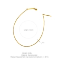 Minimalist golden stainless steel chain link necklace with sleek T-bar closure design - Drawstring Bracelet / Gold