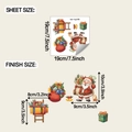 Detailed size specifications for cartoon Santa Claus wall stickers and holiday gift decals - Cartoon Santa Claus (fun-kg185) / 19*19cm