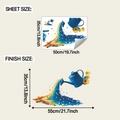 Detailed size specifications for rainbow flower watering can decorative wall stickers - 35*50cm (fun-f908)