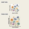 Guide des dimensions de la feuille et de la finition pour stickers fleurs et papillons - 29*29cm (fun-m494)