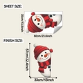 Details zur Schneemann-Wandtattoo-Bogengröße und den fertigen Display-Abmessungen - 35x60cm (fun-g39)