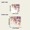 Dettaglio adesivi per WC con fiori e farfalle, dimensioni del foglio 29x29cm - 29x29cm (fun-m496)