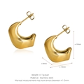 Polished gold C-shaped stainless steel chunky hoop earrings for a minimalist style - Medium / Gold Minimalist Curved Style (ER-B4)