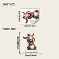 Spécifications de taille pour sticker mural âne avec texte Flush the Toilet - Style d'Âne qui Rit (fun-m529) / 25*29cm