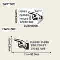Gedetailleerde maattabel voor de 10x31cm wc-sticker met spoelinstructie van vinyl - 15x24cm Stijl (fun-m509)