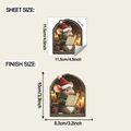 Dettaglio delle dimensioni del foglio e del prodotto finito dell'adesivo topo di Natale - 11.5*11.5cm