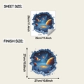 Detailed dimensions of self-adhesive 3D space galaxy wall sticker with nebula and planets - 29*29CM/fun-f954