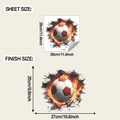 Specifiche dimensionali per adesivo murale 3D pallone da calcio fiammeggiante su muro - 29x29cm (fun-f937)