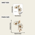 Detailed sheet size 16x14cm and finish size 14x12cm for white flower wall sticker - 14x16cm