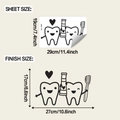 Detailed sheet size and finish size of cartoon teeth wall stickers 19x29cm - Cartoon Teeth Pattern (fun-f947) / 19x29cm