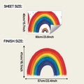 Dettaglio del layout e della dimensione finale dell'adesivo da parete arcobaleno - 40*60cm