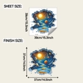 Detail view of 3D space wall sticker showing sheet size 39x39cm and finish size 37x37cm - 39*39CM (fun-f953)
