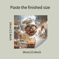 Detailed 34cm square sticker of a funny cartoon chef cooking for kitchen decoration - 34cmx34cm-Milky White