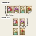 Gedetailleerde 3D-nisbloemenmuurstickers met 30x22cm velformaat voor huisdecoratie - 3D Bloemenvaas Nis (fun-f946)