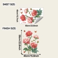 Detail of peony flower and butterfly wall decal sheet size and finish size dimensions - Rich Peony And Butterfly Style (fun-e359) / 40*60cm