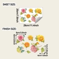 Guida dettagliata alle dimensioni del foglio e della finitura degli adesivi murali fiori - Motivo Floreale Dipinto Vivace (fun-f976)