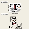 Detailed wall sticker layout with thumb up emoji and dimensions 39x30cm - 30x39cm (fun-f983)