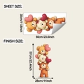 Specifiche dimensioni foglio 30x60cm e dimensione finale 57x28cm per adesivo orsetto - 30*60cm/fun-b234