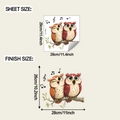 Tableau des tailles pour stickers hiboux chantants avec dimensions de 29cm pour enfant - Entièrement transparent