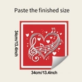 Detail showing the 34cm red heart music note sticker for kitchen dishwasher decor - 34x34cm Red White Music Note