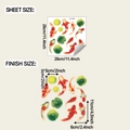 Detail view of koi fish and lotus leaf wall sticker sheet size and layout dimensions - 29*29CM/fun-f978 Transparent