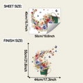 Floral wall decal sheet size 40x50cm and finish size 55x44cm for kitchen decoration - 40*50cm