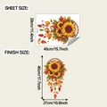 Detail showing sheet size 29x40cm and finish size 45x27cm for autumn sunflower wall decal - 29*40cm (fun-f1027)