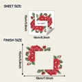 Dimensioni del foglio e del risultato finale per l'adesivo da parete con rose rosse - 15*16cm/fun-kg207