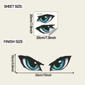 Glow-in-the-dark eye wall sticker sheet size 20cm and finished size 33x10cm details - Square Style (fun-f1032 蓝光)