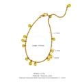Titanium steel bracelet featuring yellow drop crystal charms and adjustable lobster clasp - Bracelet / Gold