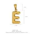 Golden 3D balloon-style letter E pendant made of polished stainless steel for necklaces - Letter E (Pendant Only) / Gold