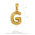 Polished 18K gold plated stainless steel letter G bubble pendant necklace charm - Letter G (Pendant Only) / Gold