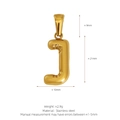 Golden balloon style letter J pendant in polished stainless steel for DIY necklaces - Letter J (Pendant Only) / Gold