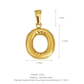 Polished 18K gold-plated stainless steel bubble letter O pendant for necklaces - Letter O (Pendant Only) / Gold