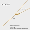 Details der 0,5mm 18K vergoldeten, verstellbaren Nadelkette aus Edelstahl für Anhänger - Verstellbare Nadel-Halskette (NXN252)