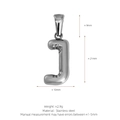Polished silver stainless steel balloon style letter J pendant for DIY necklaces - Letter J (Pendant Only) / Silver