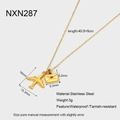 Detailed view of airplane and heart envelope charms with precise size measurements - Airplane Envelope Style (NXN287)