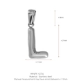 Polished silver stainless steel letter L bubble pendant with dimensions 21x11mm - Letter L (Pendant Only) / Silver