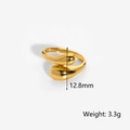 Vista detallada de anillo de gota bañado en oro de 18k con especificaciones de tamaño y peso - US 7 / Dorado (DYR208)