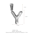 Polished stainless steel balloon letter Y pendant charm with 18k gold plating finish - Letter Y (Pendant Only) / Silver