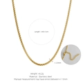 Polished 18K gold-plated stainless steel box chain with size and weight details - Box Chain Only (Without Pendant) / Gold