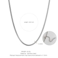 Polished silver stainless steel 2mm box chain necklace with lobster clasp 45cm - Box Chain Only (Without Pendant) / Silver