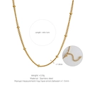 Polished 18K gold plated stainless steel bead chain necklace with lobster clasp - Bead Chain (Chain Only) / Gold