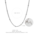 Polished silver stainless steel bead chain necklace with lobster clasp and extension - Bead Chain (Chain Only) / Silver