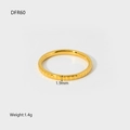 Détail de la bague en acier doré rainuré de 1,9 mm avec spécifications de poids de 1,4 g - US 7 / Style à Rayures Verticales (DFR60)