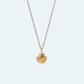 Elegant gold titanium steel necklace featuring a textured seashell pendant on a fine chain - Rimless Scallop Shell / Gold (18K)