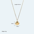 Golden shell pendant necklace in stainless steel with detailed dimensions and 40+5cm chain - Radiant Scallop Shell / Gold (18K)
