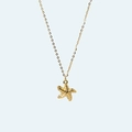 Golden starfish pendant necklace made of stainless steel with a fine O-chain design - Small Starfish / Gold (18K)